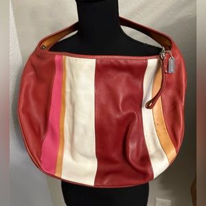 Coach Striped Hobo Bag
